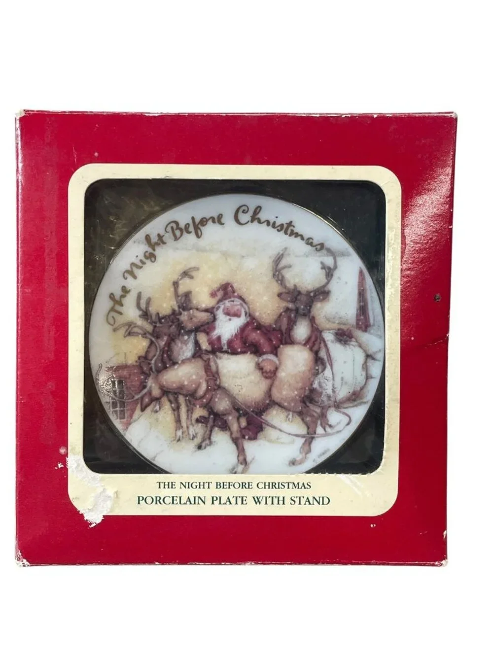 Summit Corp The Night Before Christmas Collector Plate 1991 Santa Reindeer Japan